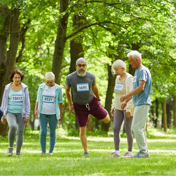 Elderly seniors in gentle movement session